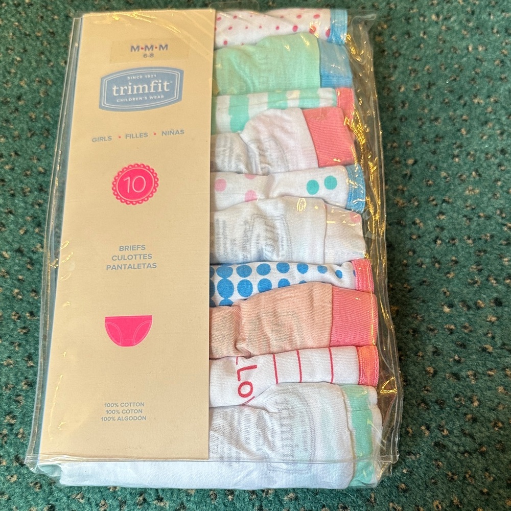 Trimfit Girls' Briefs 10-Pack Medium 6-8